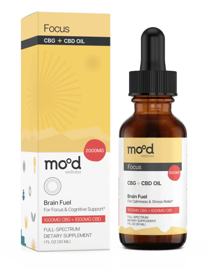 CBD with CBG Oil, Brain Fuel 2000mg for focus and cognitive support