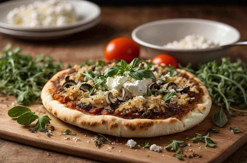 Lion's Mane Mushroom and Goat Cheese Pizza