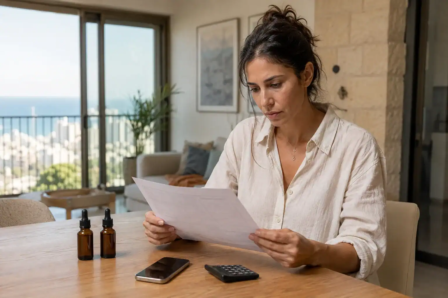 צרכנית ישראלית משווה שני שמני CBG ודוח מעבדה בבית בחיפה
