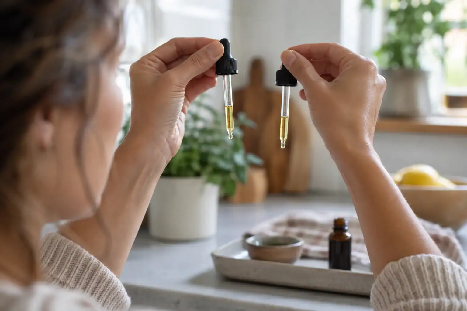 Dropper used to compare precise cannabinoid serving amounts