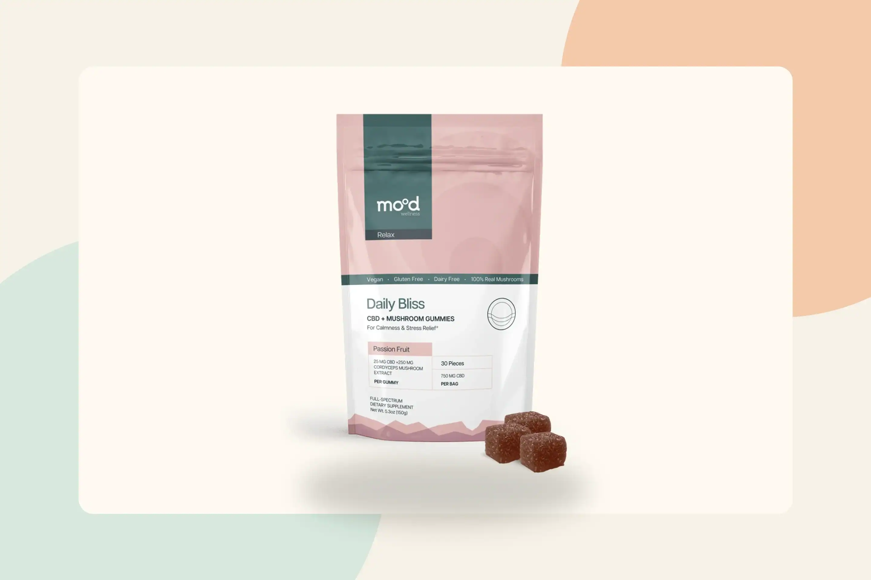 Mood Mind Food or Daily Bliss photographed to illustrate ingredient identity