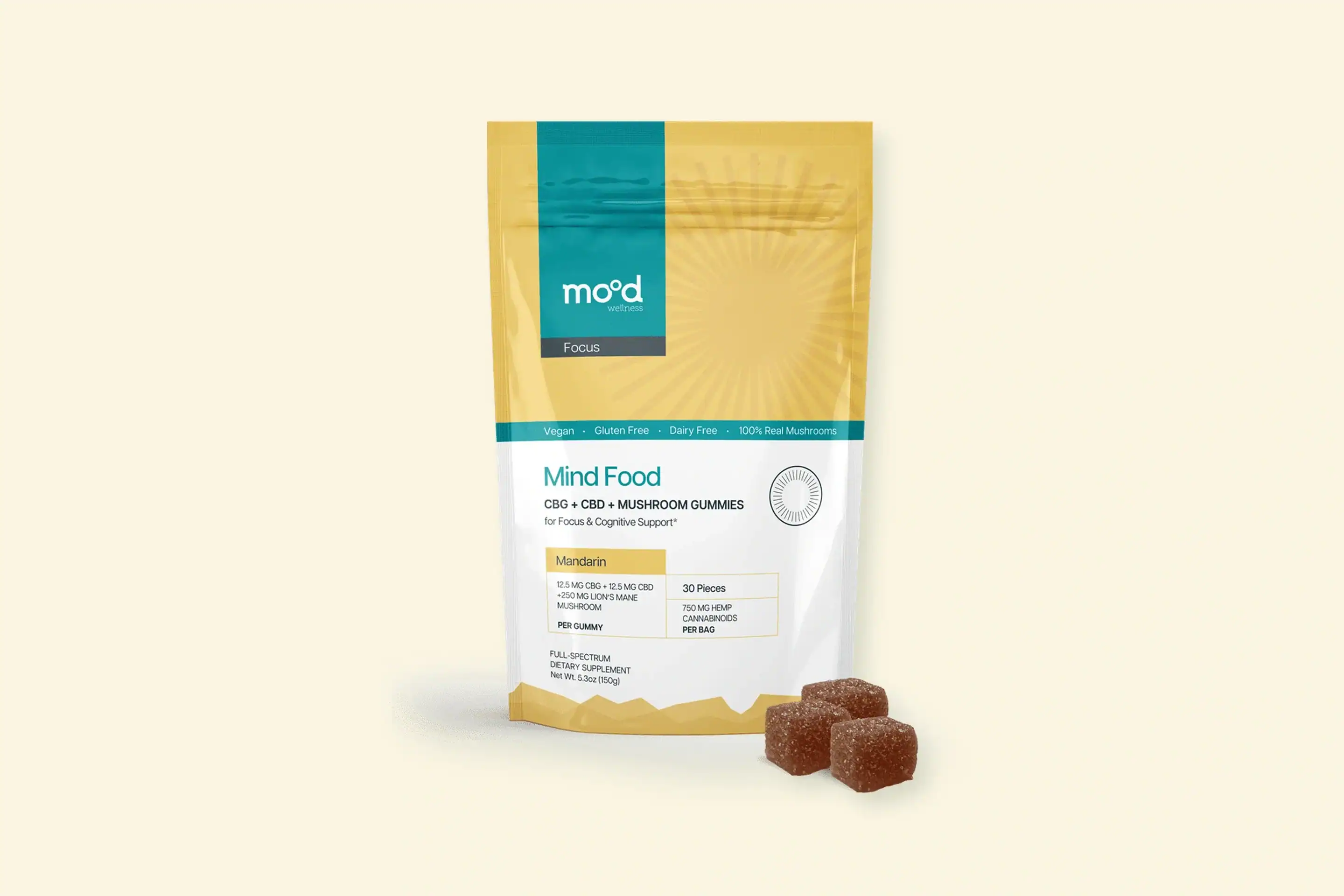 Mood Mind Food or Daily Bliss photographed to illustrate label fields
