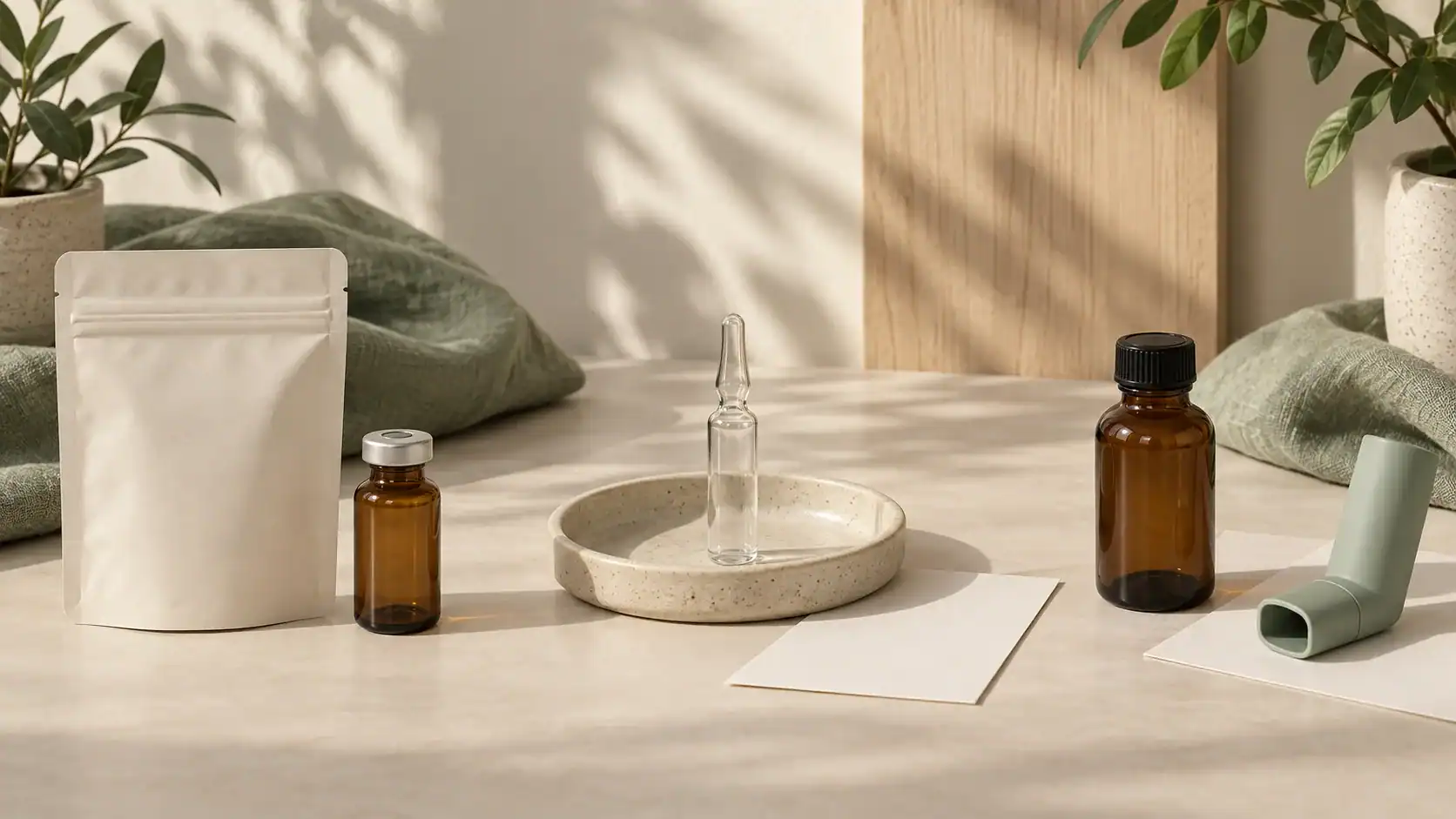 Empty oral, laboratory ampoule and inhalation-route objects sit in separate evidence groups