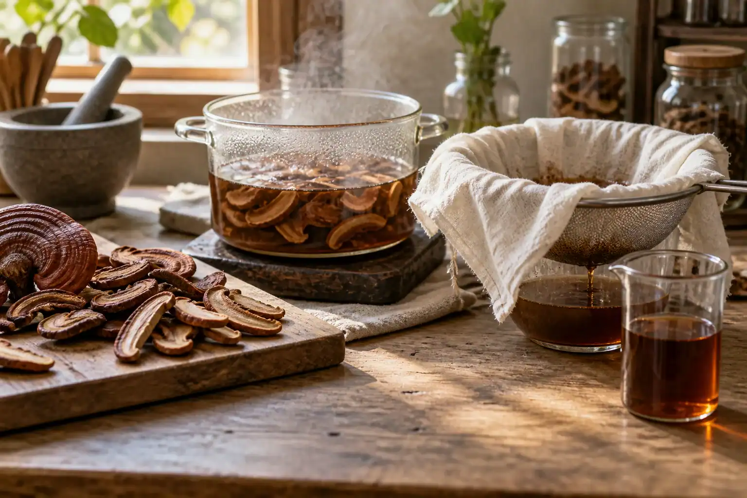 Small-batch functional mushroom extraction process